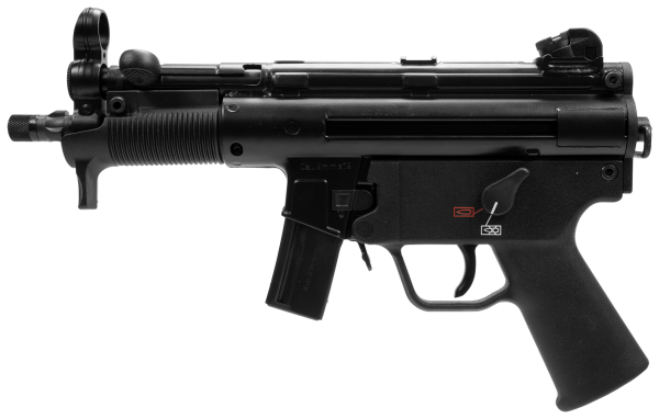 HK Pistole SP5K, Kal. 9 mm, mit Picatinny-Adapter und umklappbarer Schulterstütze